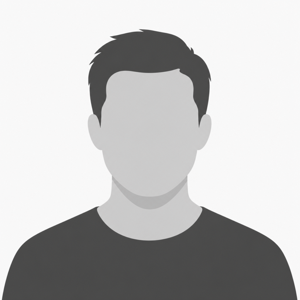 Graues Symbolbild eines Mannes mit kurz geschnittenem Haar und dunklem T-Shirt.