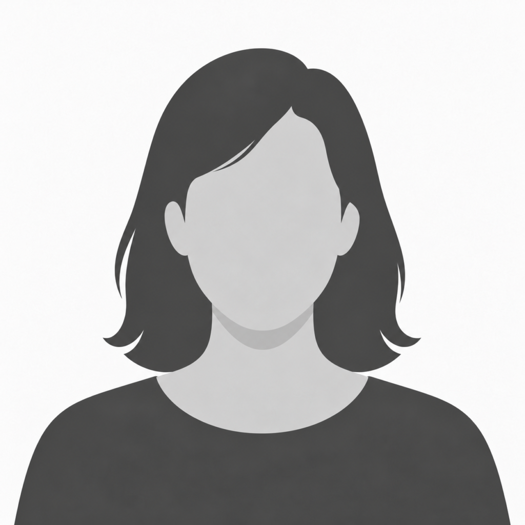 Graues Profilbild einer Frau mit mittellangem Haar.
