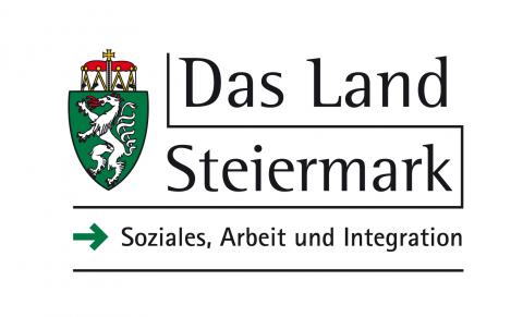 Logo des Landes Steiermark mit dem Slogan "Soziales, Arbeit und Integration".